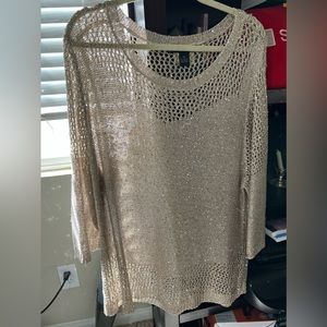 LAUREN MICHELLE Gold Sequined Sweater